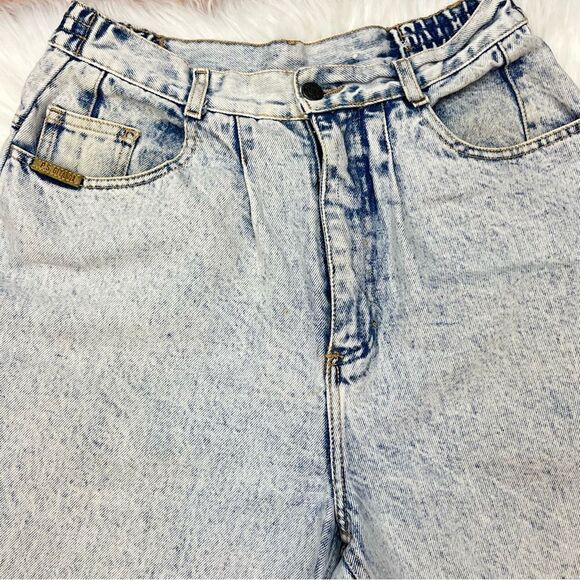 PS Gitano Vintage 80’s Acid/ Bleach Wash SUPER High Waist Jeans 28 - Picture 3 of 11